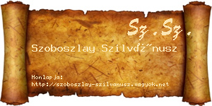 Szoboszlay Szilvánusz névjegykártya